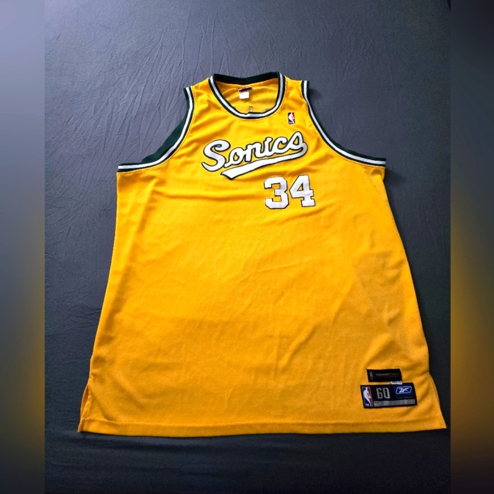 Seattle Super Sonics Yellow RAY ALLEN  Basketball Jersey